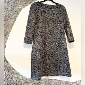 Nicole Miller Original Animal Print Dress long sleeve Gray Medium